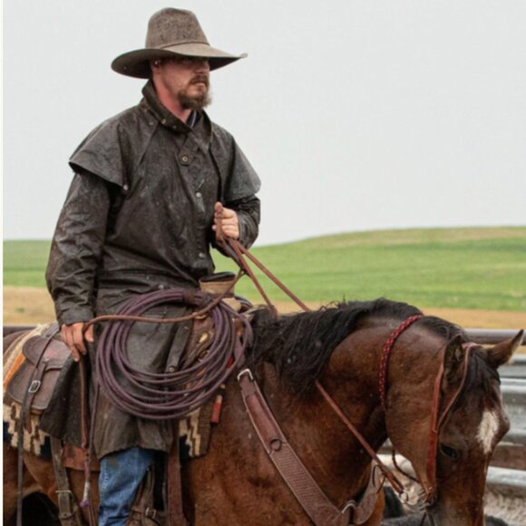 Jacket Winter Outback Trading Dark Brown Oilskin Duster Low Rider Men Western Lg - Picture 3 of 8